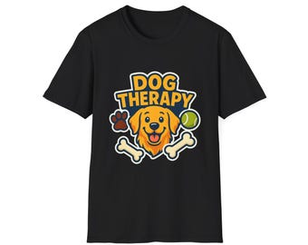 Camiseta de terapia canina / Linda camiseta de golden retriever / Regalo divertido para amantes de los perros / Camiseta con estampado de patas para aliviar el estrés