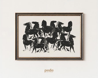 Ink Horse Art Print: Minimalist Animal Illustration (Digital Download)