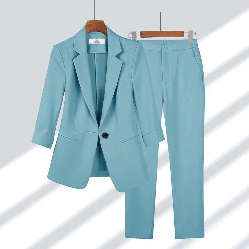 Damensuit 2-teilig Mit Weiten Hosen – Perfekt Für Hochzeit, Business & Alltag