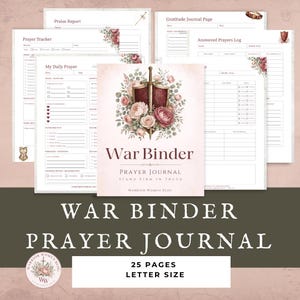 War Binder Prayer Journal – Printable Christian Planner with Daily Prayer, Bible Tracker & Scripture Pages for Women