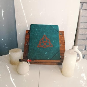 Book Of Shadows Green Cover Bound Blank And Lined Journal 350 Pages Spells Records Spellbook Retro Gifts