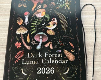 2026 Lunar Calendar: Dark Forest Illustrated Wall Art