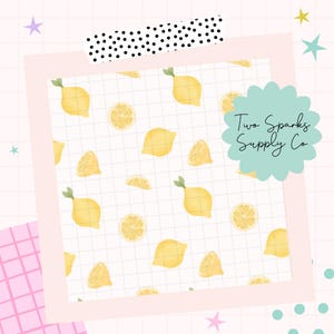 Watercolor Lemon Seamless Pattern | Citrus Fruit Digital Paper | Fresh Summer Yellow Printable for Scrapbook & Fabric Design