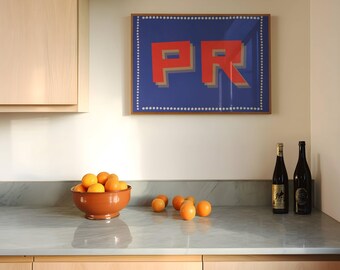 Puerto Rico 'PR' Art Print: Modern Boricua Wall Poster