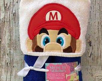 super mario hooded towel