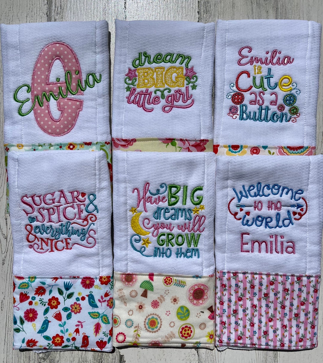 Carter's 4pc Girl Burp cloths - Pink Floral