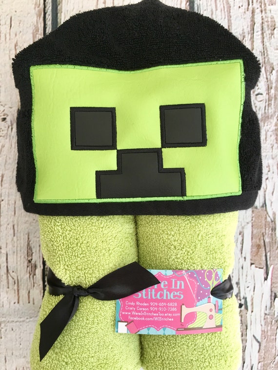 minecraft hooded towel
