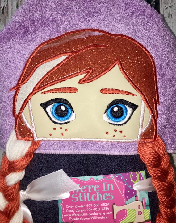 frozen anna hooded towel