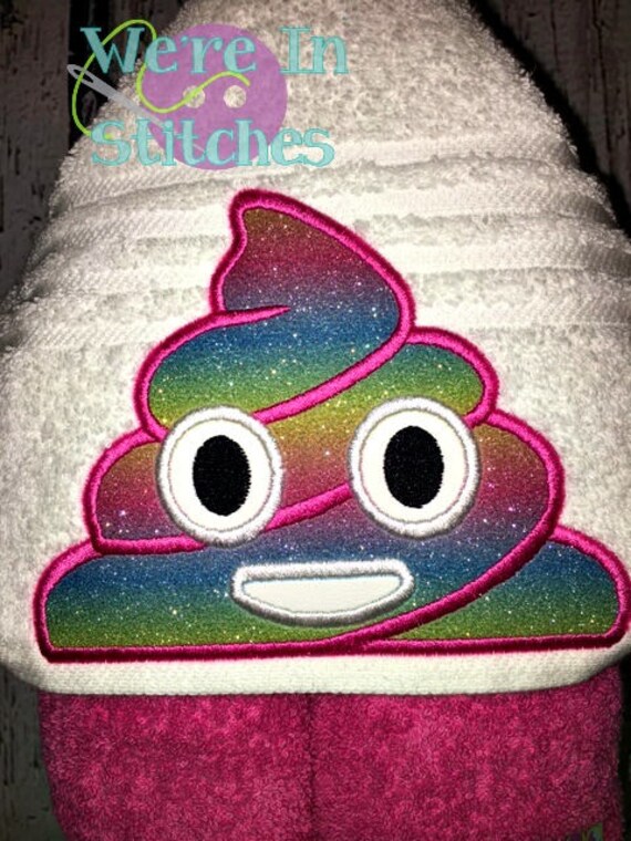 Unicorn Poop Emoji Hooded Towel Unicorn Poop Towel Emoji Towel Bath Towel Beach Towel Pool Towel Childrens Gift Appliqued Towel