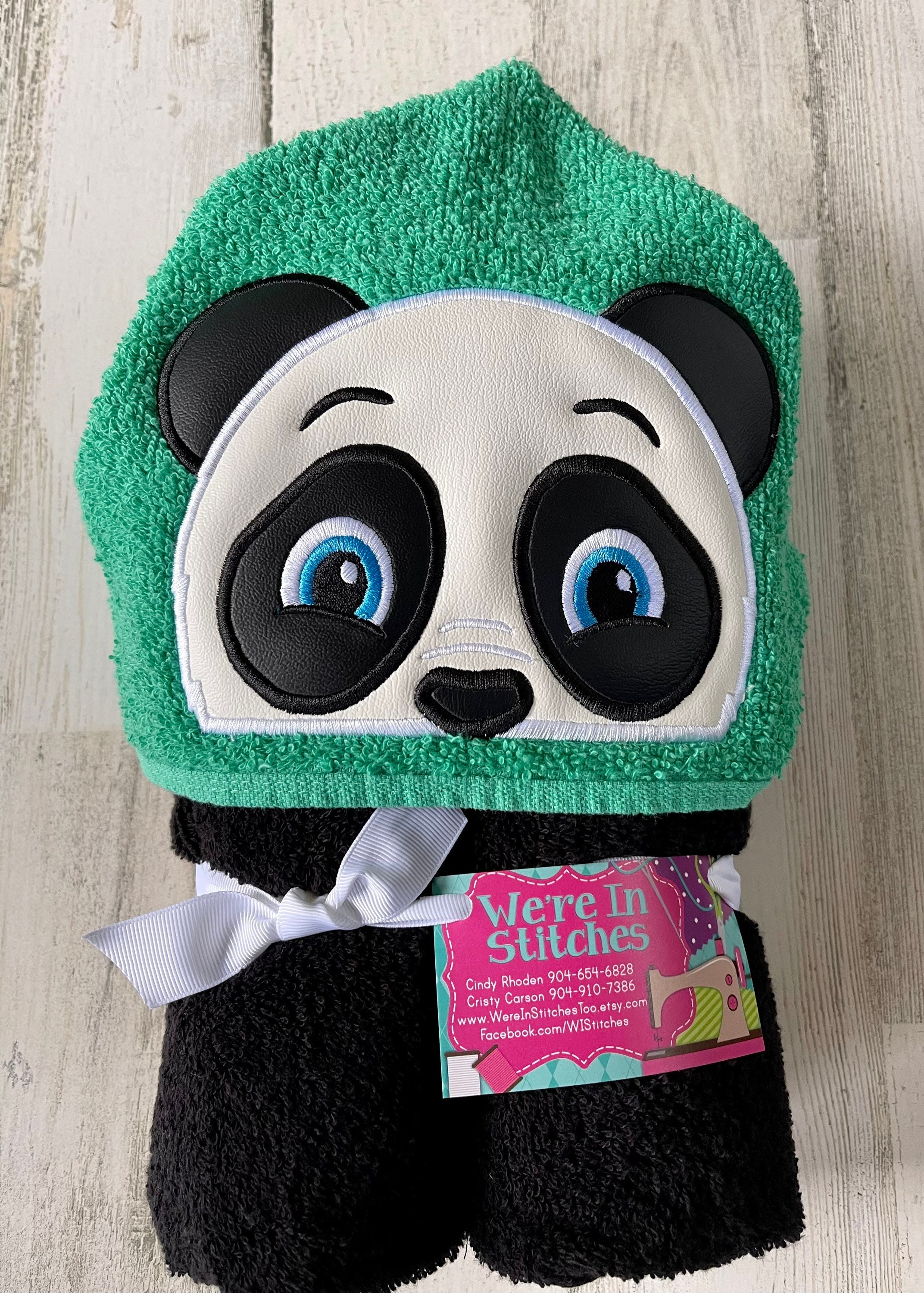 Panda Hooded Towel Panda Bear Towel Bath Towel Beach Towel Pool Towel Children s Gift Birthday Gift Appliqued Towel Panda Towel Etsy Ireland