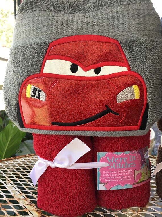lightning mcqueen hooded towel