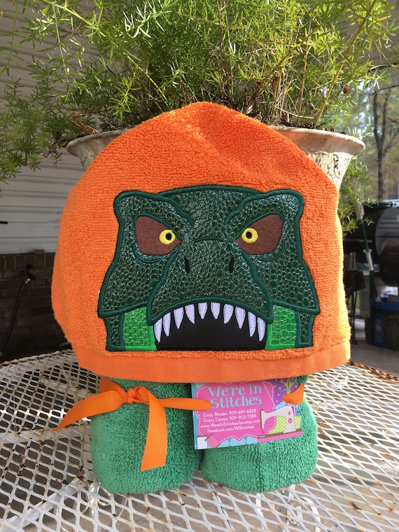 t rex hooded towel