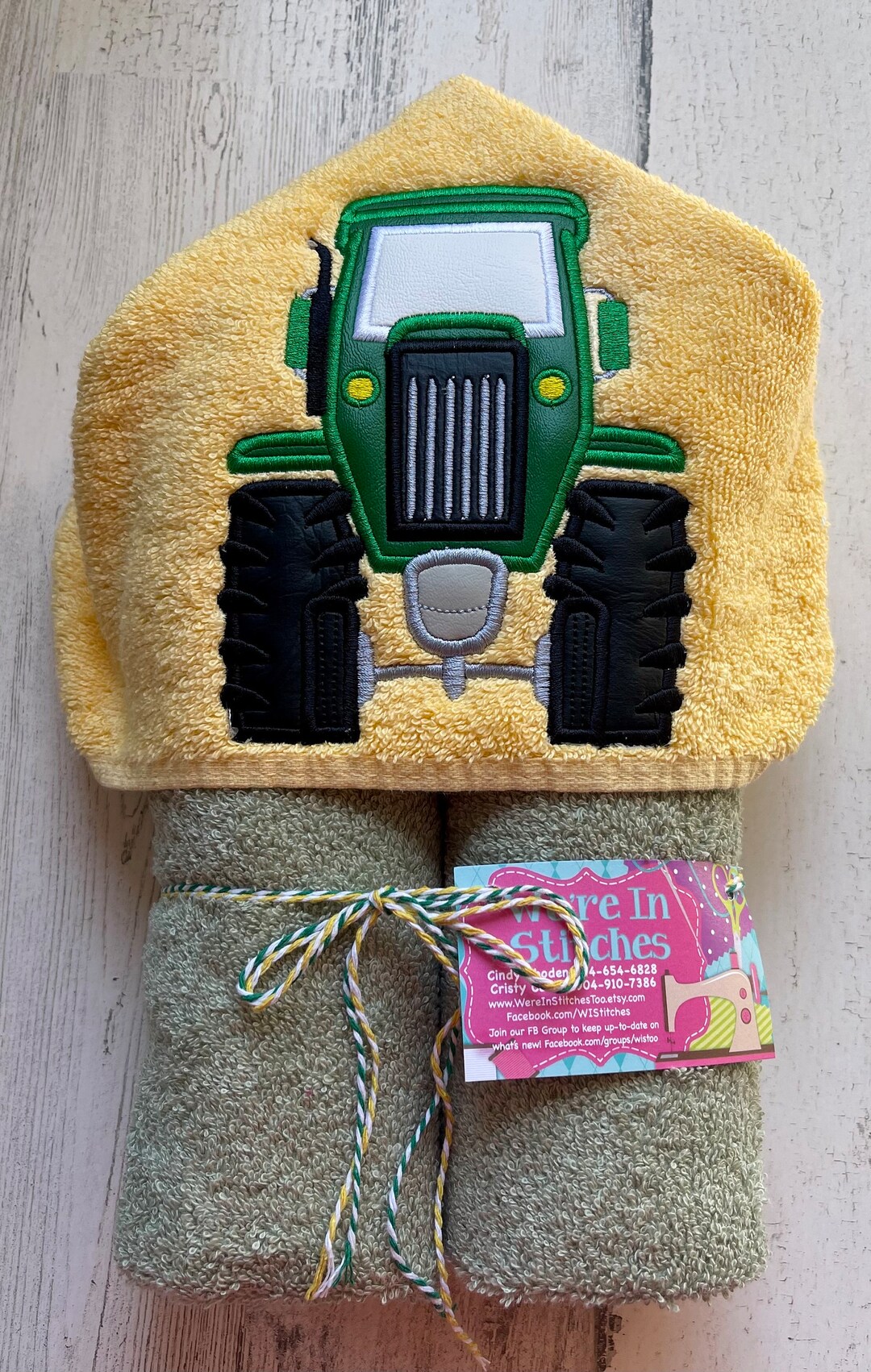 John Deere Tractor Hooded Towel, Tractor Towel, Pool Towel, Bath Towel