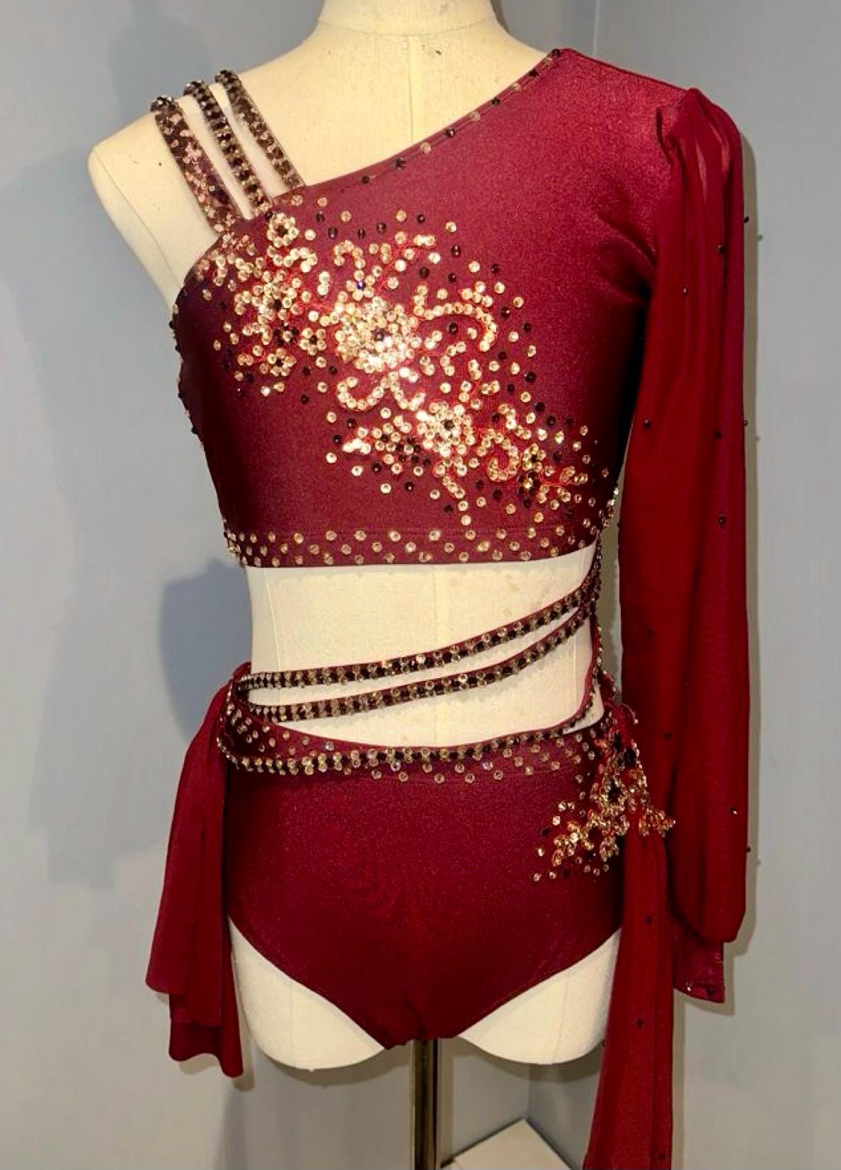 Burgundy Lyrical Dance Costume - Etsy