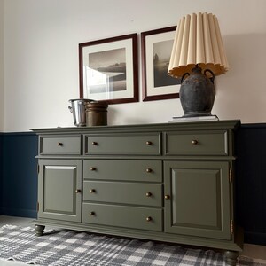 Solid Sideboard Buffet Vintage Green Painted and Refinished!