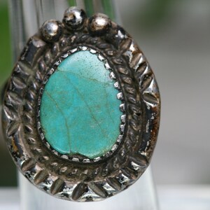 Sterling and Turquoise Ring Vintage Southwestern Design image 1