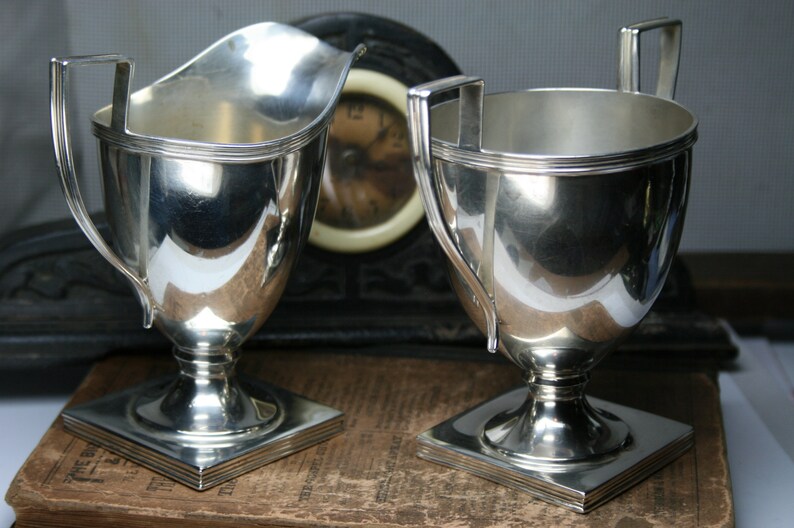 Vintage Sterling Cream and Sugar Containers Unger Bros Etsy
