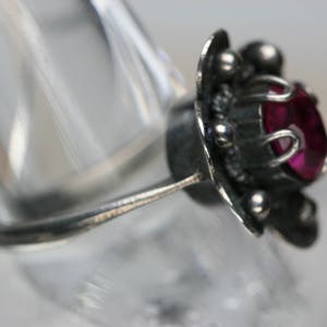 Vintage Silver and Ruby Ring Russia image 2
