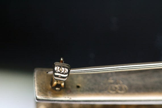 Vintage 14k  Bar Pin - image 4