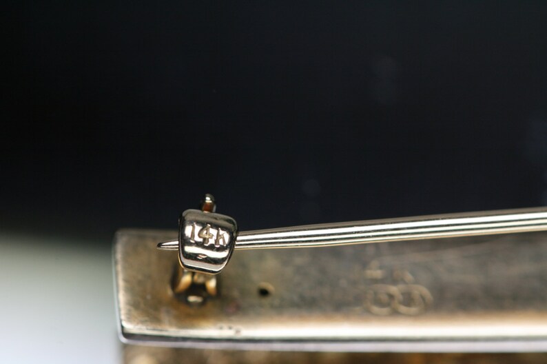 Vintage 14k Bar Pin image 4