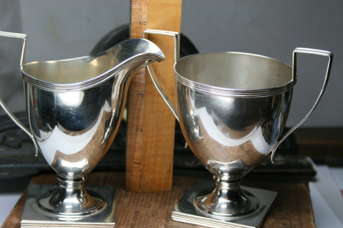 Vintage Sterling Cream and Sugar Containers Unger Bros Etsy
