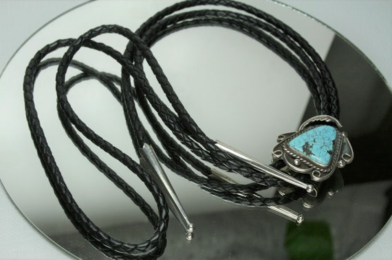Vintage Sterling and Turquoise Bolo - Southwester… - image 4