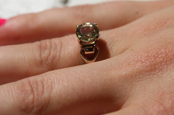 14k Yellow Gold and Citrine Ring - Vintage Setting - image 5