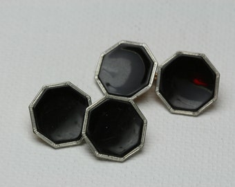 Vintage Swank Cuff Links - Black ,Silver tone and Gold tone metal