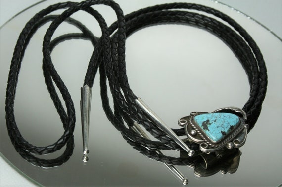 Vintage Sterling and Turquoise Bolo - Southwester… - image 1