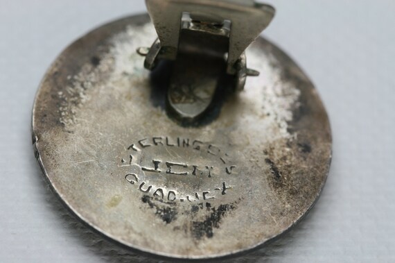 Vintage Sterling Decorative Engraved Clip Earring… - image 4