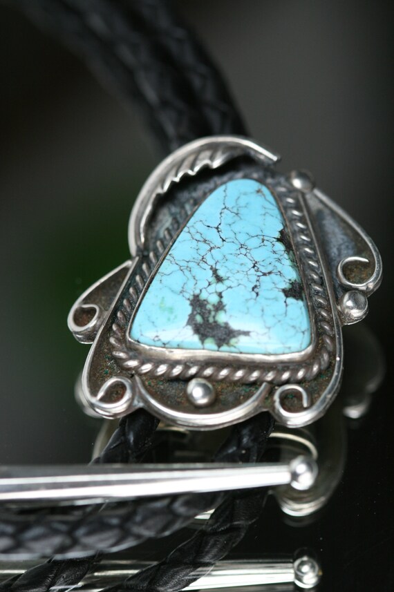Vintage Sterling and Turquoise Bolo - Southwester… - image 3