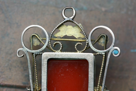 Antique 10k  and Stone Cameo Pendant - Victorian - image 3