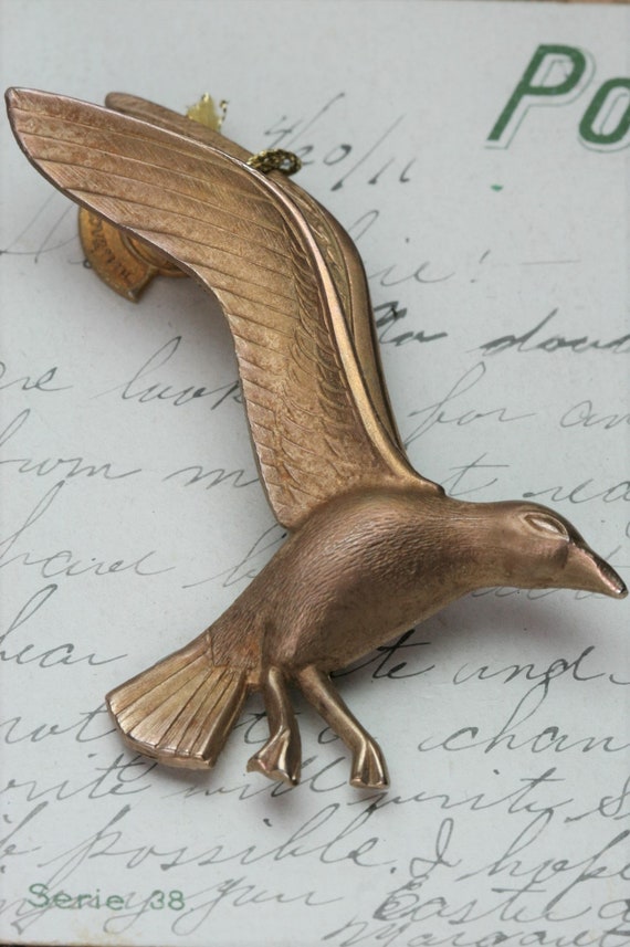 Vintage Seagull in Flight Brooch by Giovanni
