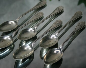 Spoons- Vintage Silver Tone Dessert/Demitasse Spoons-6PC
