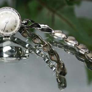 Omega-Womens Vintage 14k White Gold Omega Watch and Watchband