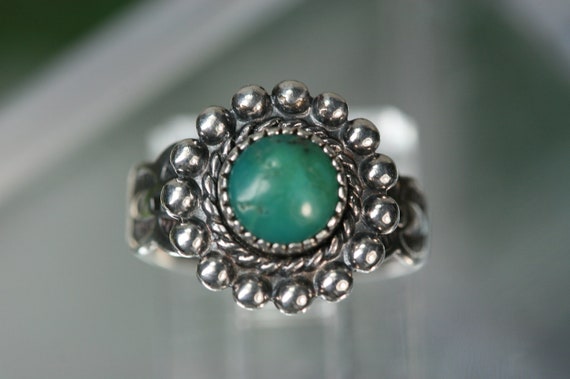 Ring- Vintage Sterling and Turquoise Southwestern… - image 1