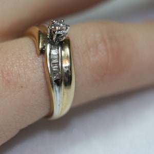 Vintage 10k Yellow Gold and Diamond Ring- Wedding