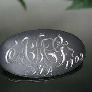 Antique Metal Engraved Brooch - 1909