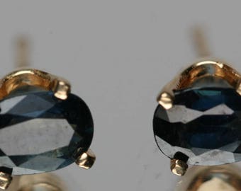 Earrings - 14k and Blue Spinel Post Earrings