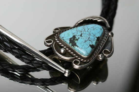 Vintage Sterling and Turquoise Bolo - Southwester… - image 2