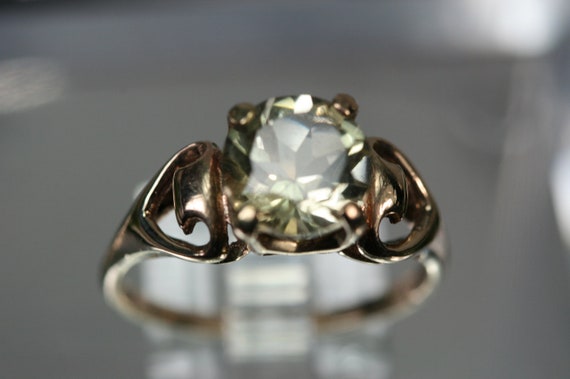 14k Yellow Gold and Citrine Ring - Vintage Setting - image 1