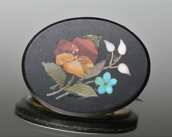 Vintage /Antique Pietra Dura Brooch