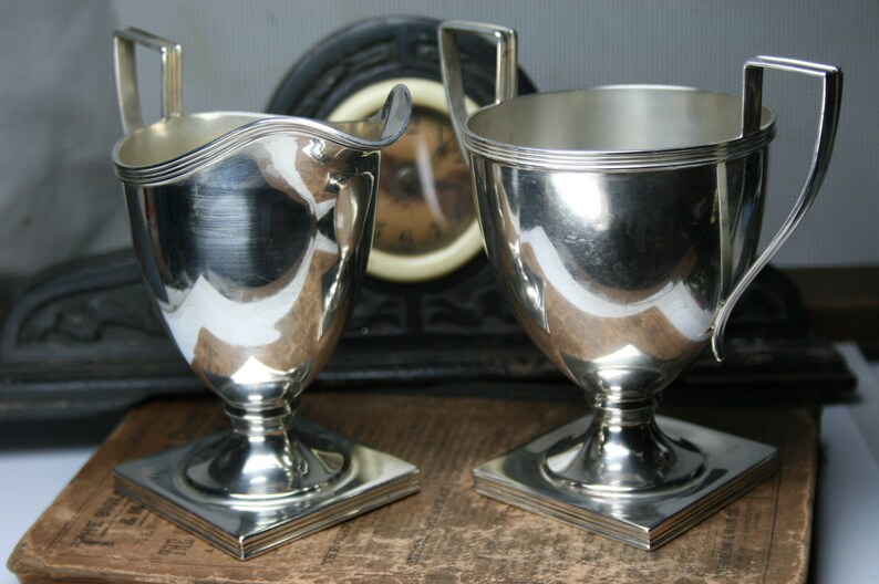 Vintage Sterling Cream and Sugar Containers Unger Bros Etsy