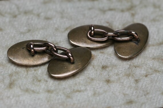 Vintage Gold Tone Cufflinks - Floral Design - image 3