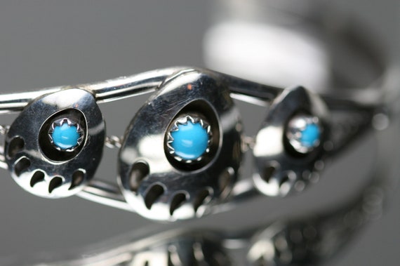 Vintage Sterling and Turquoise Cuff Bracelet - So… - image 2