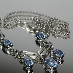 Vintage Sterling and Blue Glass Stone Necklace/Choker - Van Dell