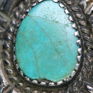 Sterling and Turquoise Ring Vintage Southwestern Design image 2