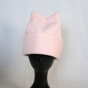 Four Point Fleece Hat Baby Pink - Snowboard and Ski Beanie - Handmade in Sweden
