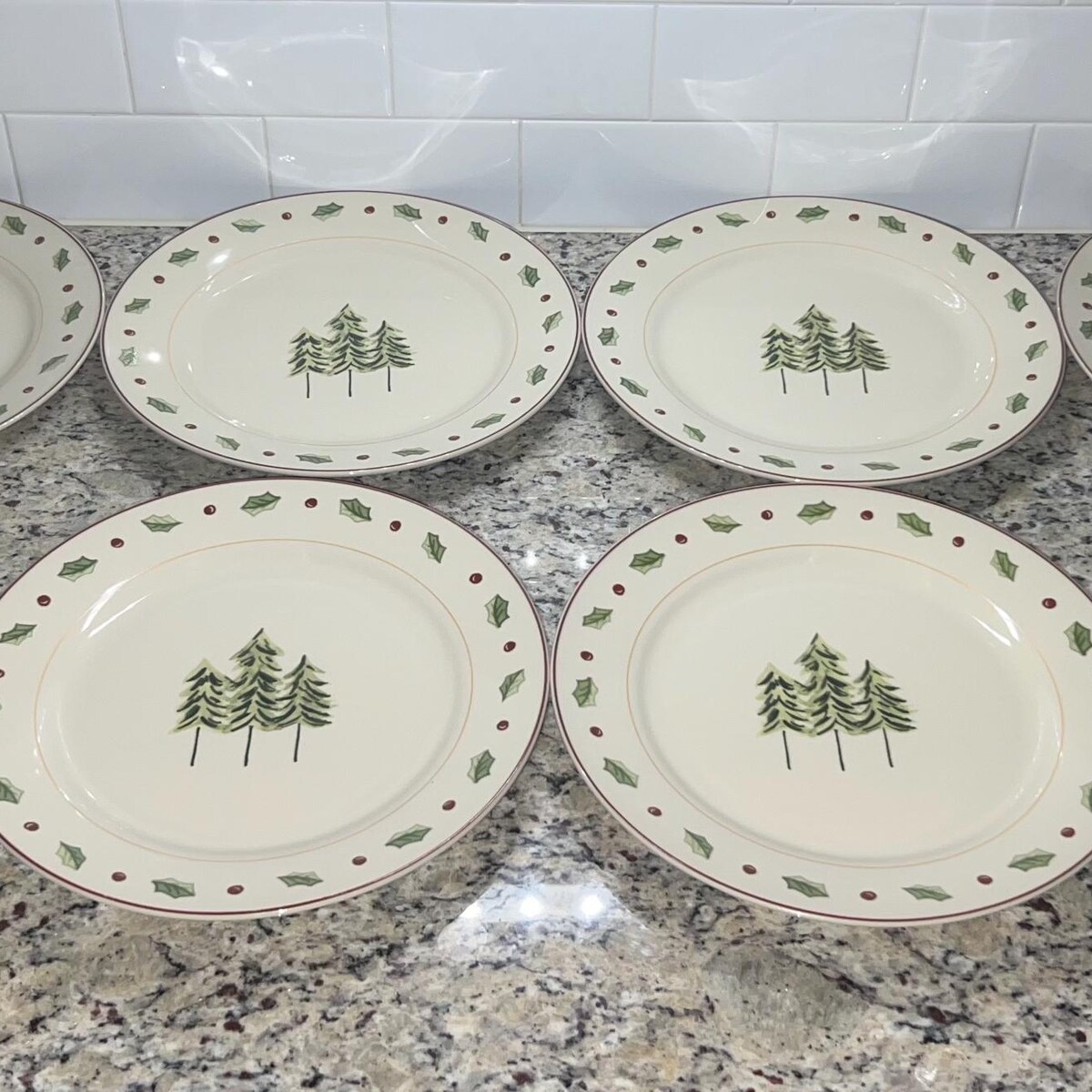 Merry Brite Christmas Tree Holiday Dinner Plates 10 5/8" Set of 8 - Etsy