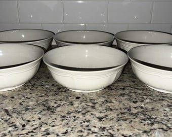 Juego de 6 cuencos para cereales Mikasa French Countryside F9000 de 18 cm (7 1/8”).